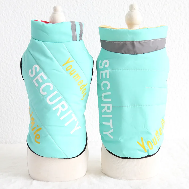 Плотные толстовки с капюшоном для собак зимняя Хлопковая полосатая синяя одежда