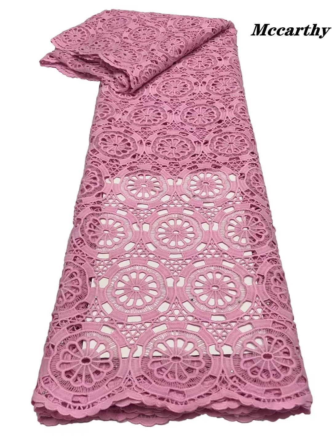 

Guipure Cord Lace Fabric 2021 High Quality African Water Soluble Lace Fabric For Nigerian Stones Wedding Party Dress Sew