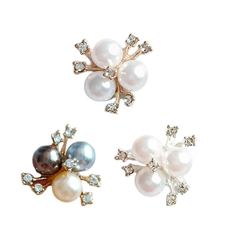 10 шт./компл. искусственная Жемчужный Цветок из горного хрусталя украшения брошь с
