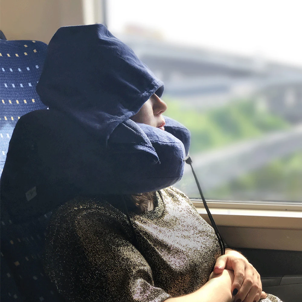 Новинка H форма надувная подушка для путешествий складной легкий ворс подушка для шеи в автомобиль сиденье офис самолет спальная Подушка