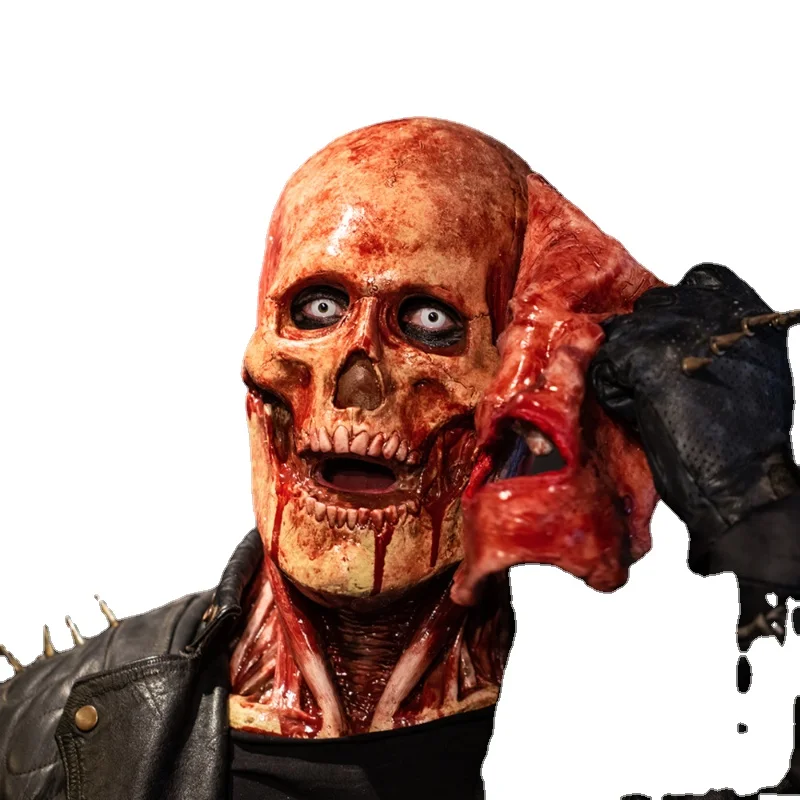 

Halloween Jack Clown Double-sided Bloody Horror Skeleton Mask. Shoot One Shot and Two Real Pieces