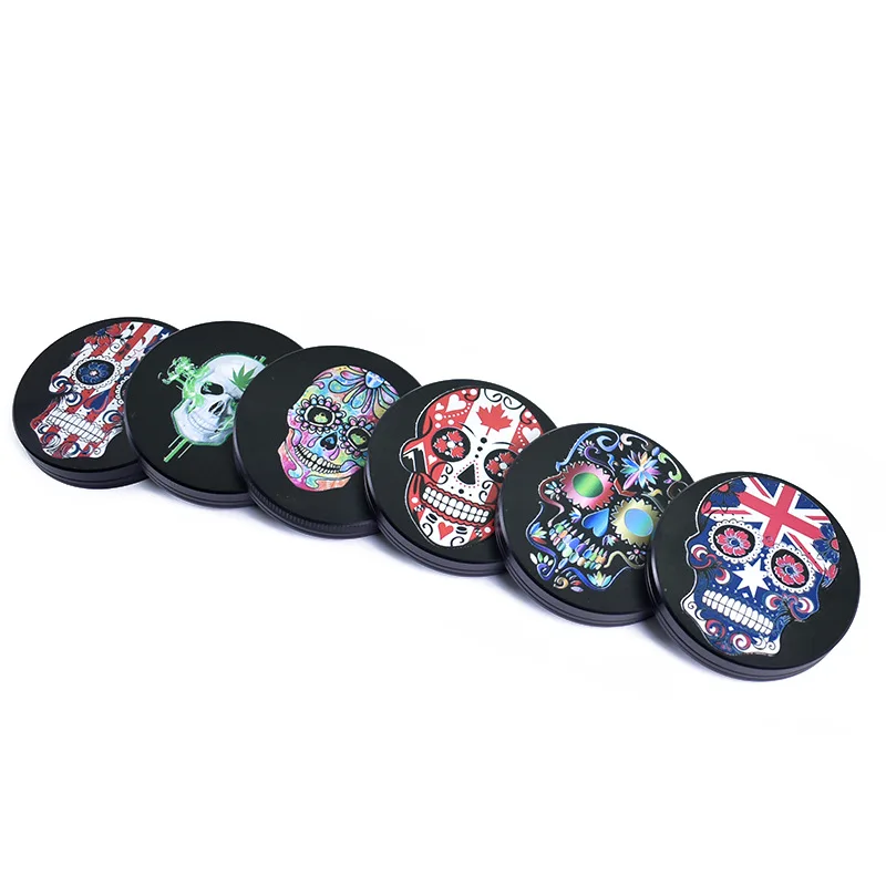 

Upscale 63MM 4-layer Skull pattern Herb Tobacco Grinder Smoke Grinders Weed Herb Grinder Cigarette pipe Accessories