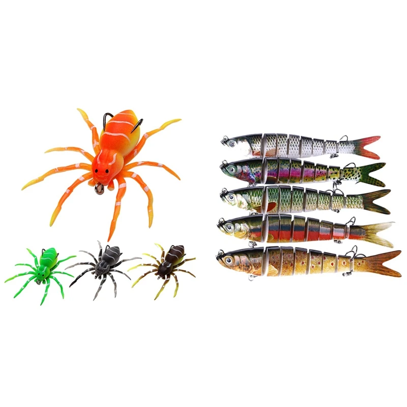 

9 шт., Мягкая силиконовая приманка, искусственная Реалистичная жесткая рыболовная наживка, 4 шт. A и 5 шт. B