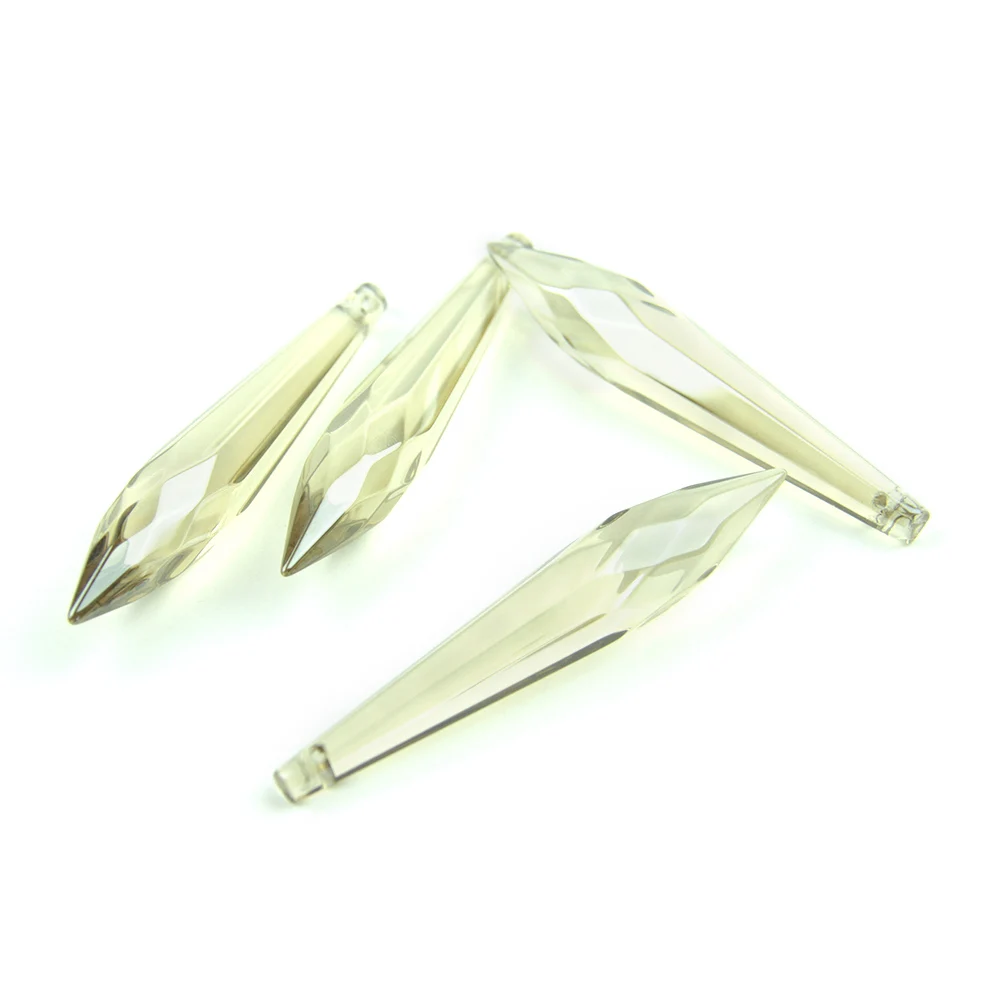 10 шт./лот 63 мм коньячный Кристалл многогранные сосульки хрустальные подвески для