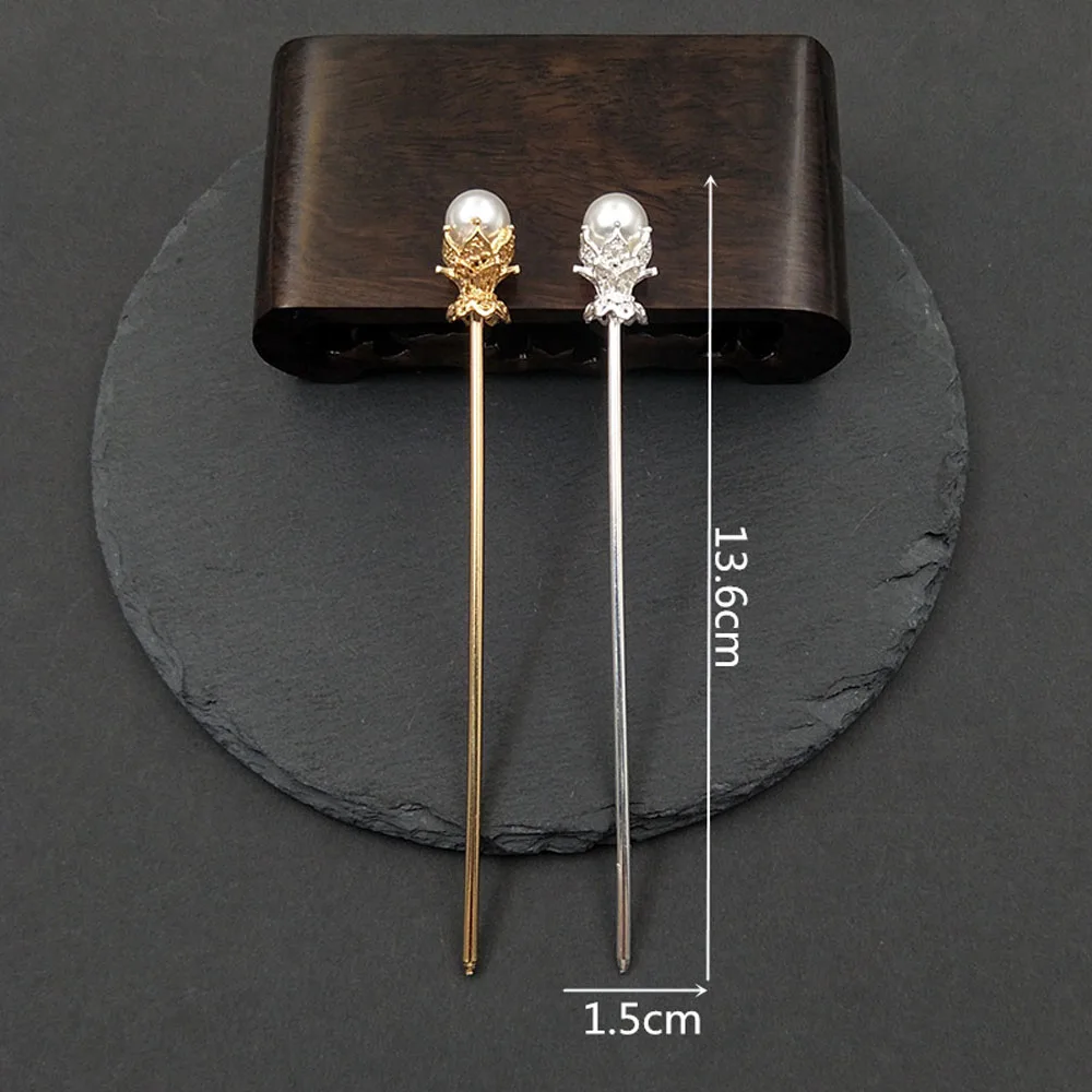 Шпилька для волос с жемчугом в винтажном китайском стиле 1 шт.