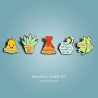 Микс дизайнов, простые металлические булавки для рюкзака, мультяшный милый Лист алоэ ананаса, брошь с рисунком, значок, оптовая продажа