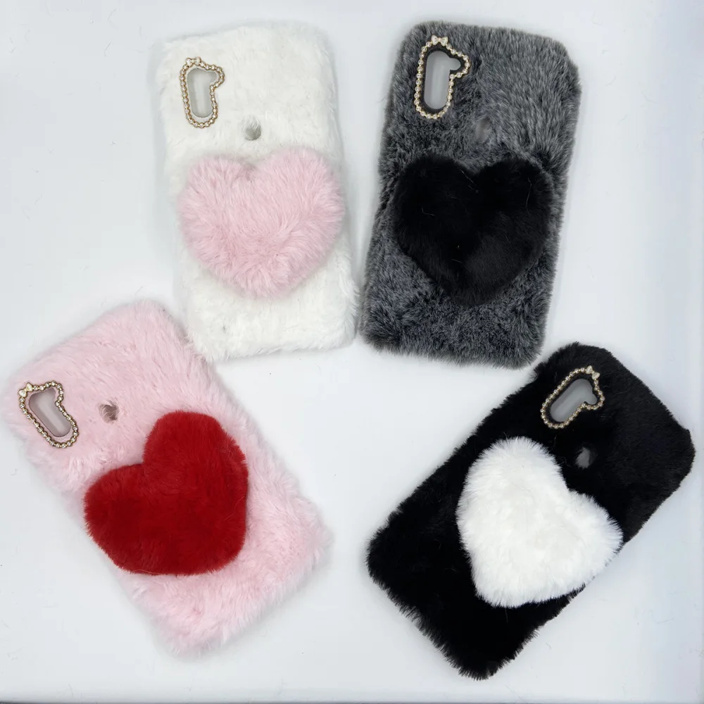 Love Shape Furry Warm Fluffy Phone Case Plush Cover Compatible with A11 | Мобильные телефоны и аксессуары