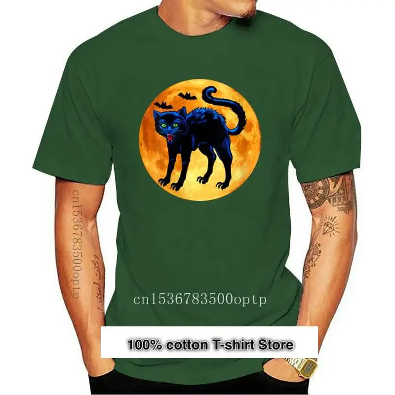 

Camiseta de Halloween para mujer, divertida camiseta de gato negro, M-3Xl, 2021