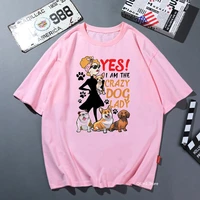 cute crazy dachshundbulldogchihuahua dog lady t shirt graphic tees women funny tshirt femme solid t shirt harajuku kawaii