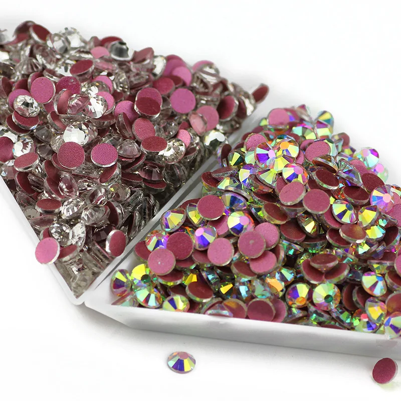 Белый Стразы AB красная нижняя поверхность нетермальный ремонт стразы стекло