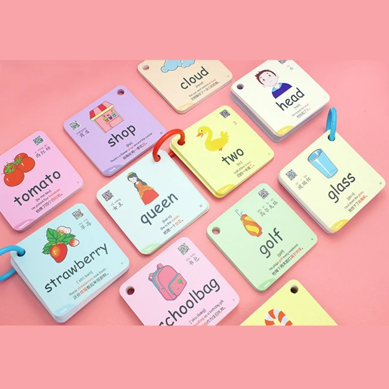 

T3EE 600 Words 20 Categories Cognition Learning Card Animal Shape Color Flash Cards