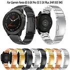 Браслет из нержавеющей стали для смарт-часов Garmin Fenix 5X 5 5S Plus 3 3HR 6 6S 6X Pro, быстросъемный металлический ремешок для наручных часов, 26 22 20 мм