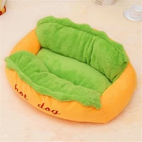 new nice cute design hot dog shaped pet mat hot selling pet house for dogs cats breathable and comfortable hot dog shaped mat