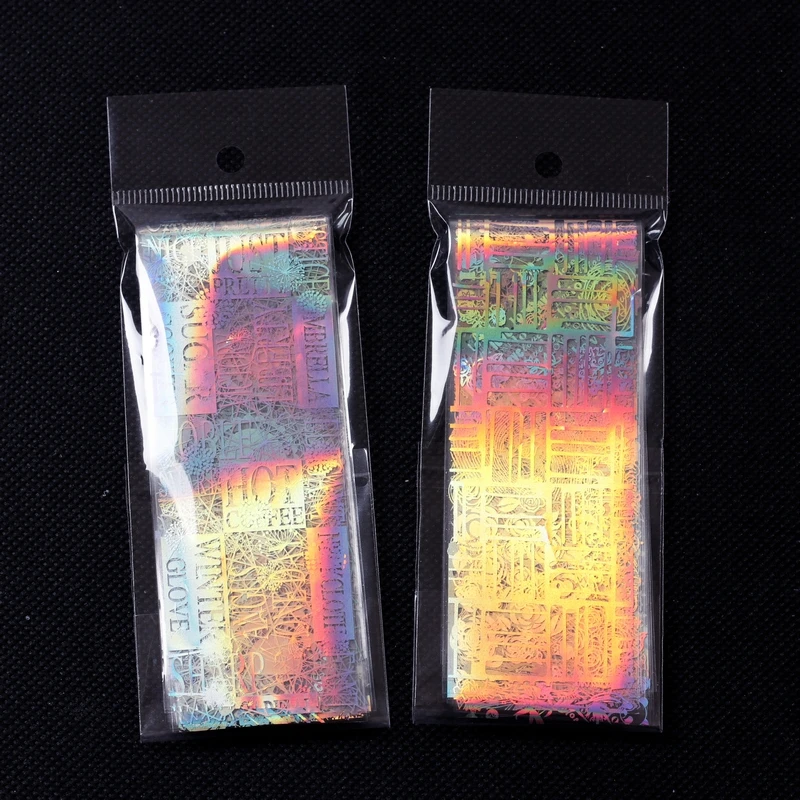 Переводные наклейки из фольги для дизайна ногтей голографические на ногти 4*20 см