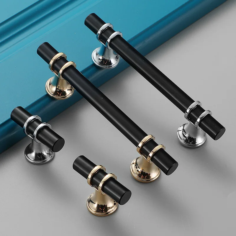 96-192mm Retro Zinc Alloy Black Gold Door Handles Pulls Furniture Handle Kitchen Cabinet Solid Drawer Knob Hardware | Обустройство