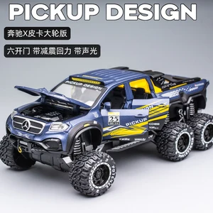 Модель автомобиля из сплава KIDAMI 1:28, модель 6x6, модифицированный игрушечный автомобиль класса X, игрушечный автомобиль со светильник кой, подарки для детей