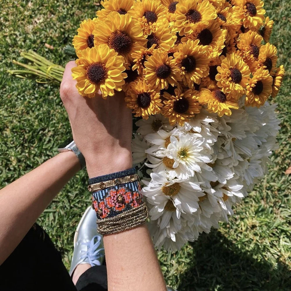 

BLUESTAR MIYUKI Bracelets For Women Flower Pulseras Mujer Moda Handmade Crystal Femme Jewelry 2021