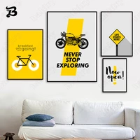 canvas painting motorcycle bike inspiring quotes wall art nordic posters prints modern wall pictures for living room home decor