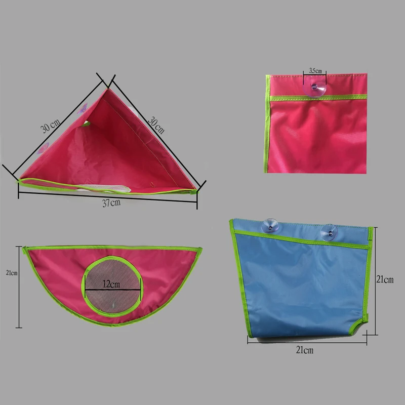

Bath Toys Organizer Storage Bag With Suction Cup Bathroom Waterproof Bathing Toys for Children Kids Collection Hanging Wall Bag