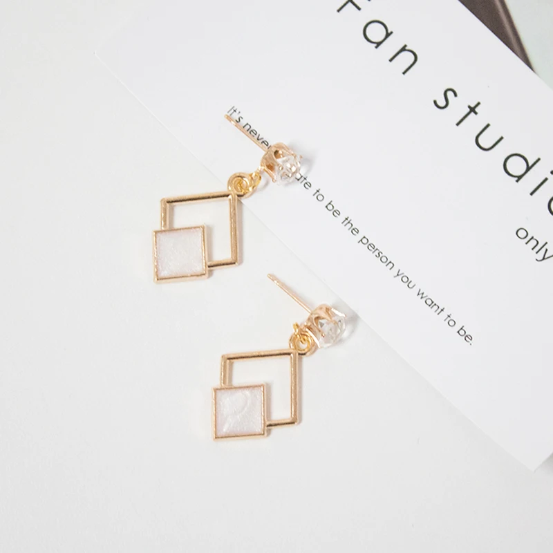 Серьги новые Модные полые геометрические Четырехсторонние Висячие длинные