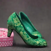 Chaussures légères à talons hauts pour femmes, chaussures à la mode, motif vert, mignonnes, danse douce, grande taille, rouges  (1)