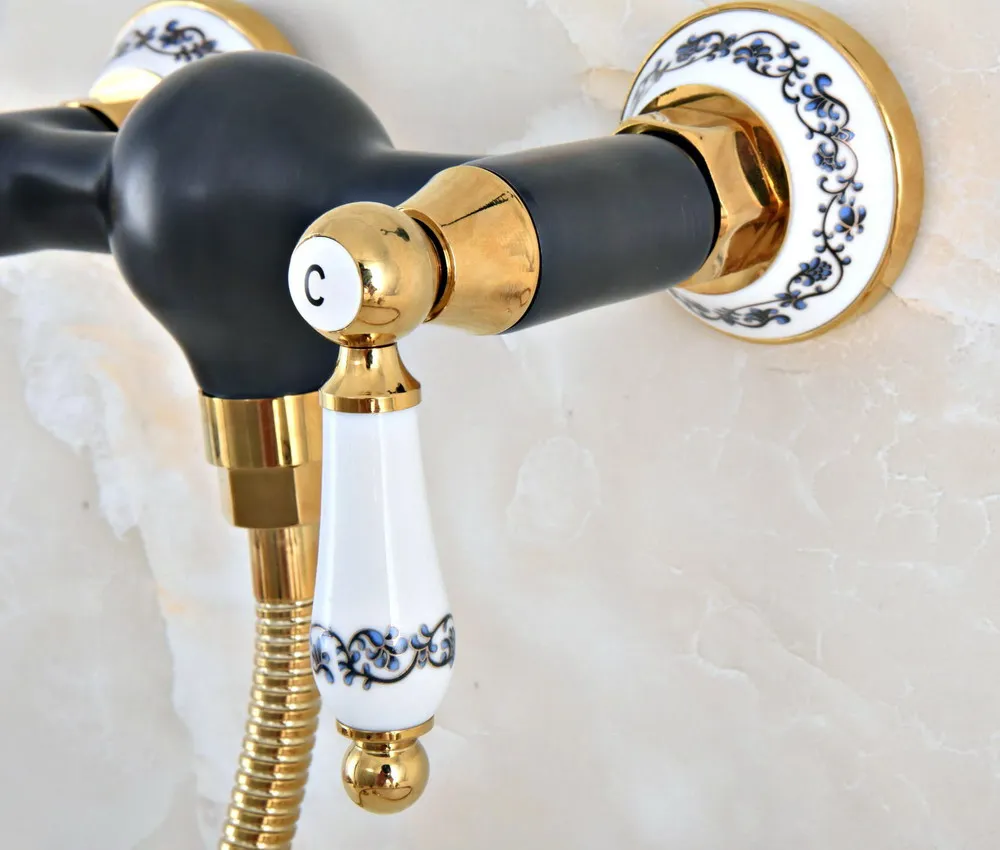 Роскошный золотой цвет латунный черный масло втирают Бронзовый Настенный Ванная