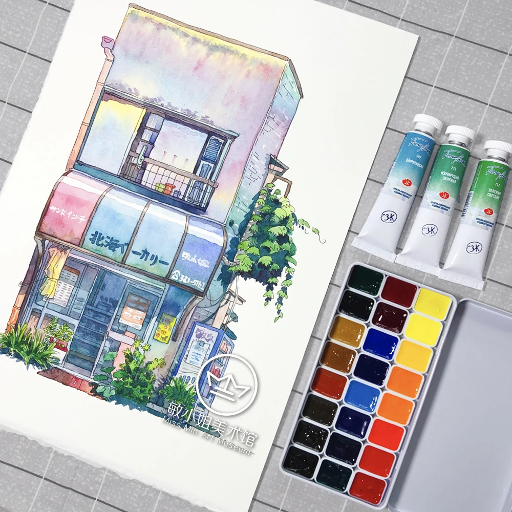 Оригинальную русско белая ночь мастер Класс 24 Цвет акварельные краски в наборе