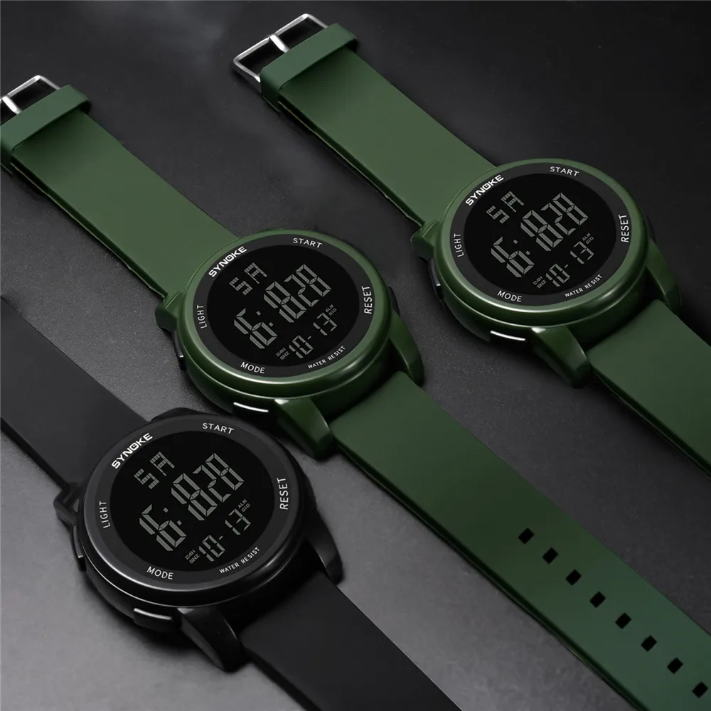 

Men's Multi Function Military Sports Watch LED Digital Dual Movement watch Leather Band Watch Quartz Business Wristwatch Gift