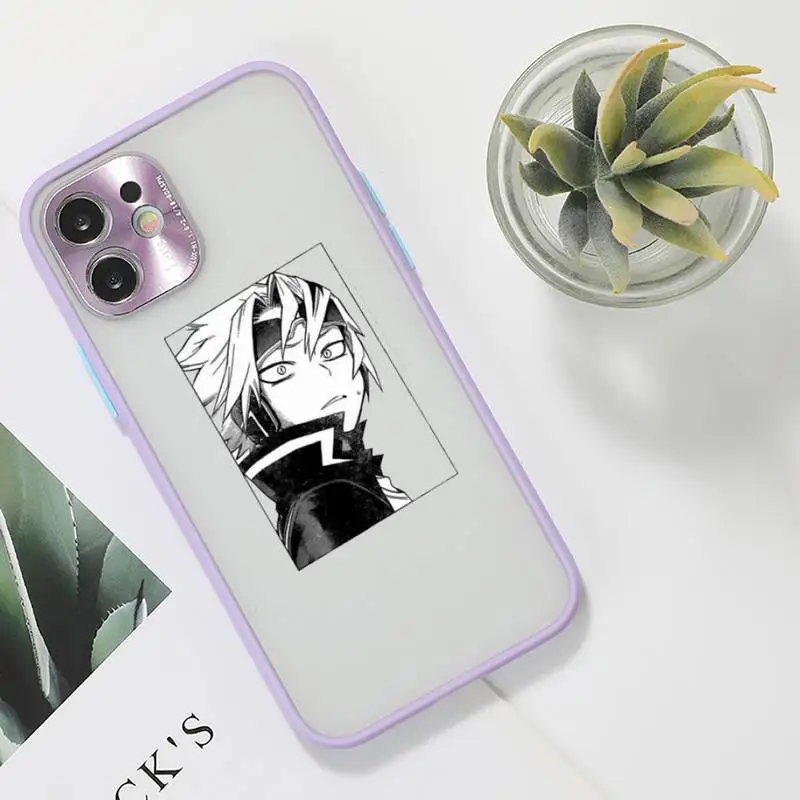 

Japan Anime My Hero Academia Phone Case purple matte transparent For iPhone 7 8 x xs xr 11 12 pro plus max mini Clear Funda