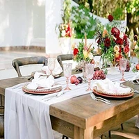 inyahome dinning table decoration rust table runner wedding chrismas party decoration chiffon gauze gift table runners