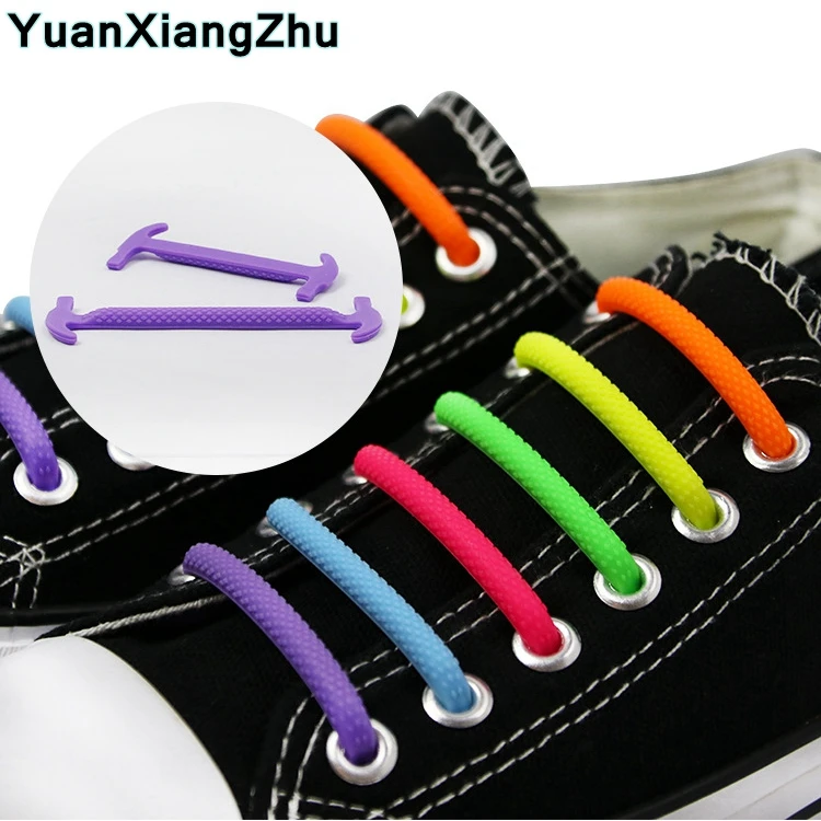 

Semicircle Silicone Shoelaces New Elastic Silicone Shoelace Special No Tie Shoelace for Men Women Shoe Laces Rubber Zapatillas