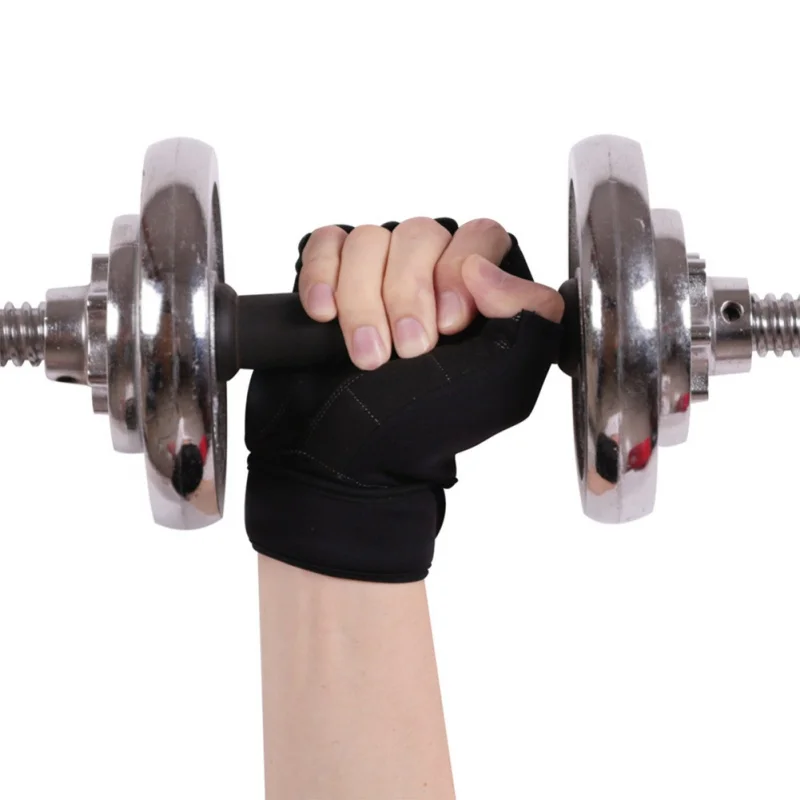 

1 Pair Wrist Support Fitness Weightlifting Half Finger Glove Gym Bodybuilding Training Gloves Hand Protector Wrist Brace Wrap