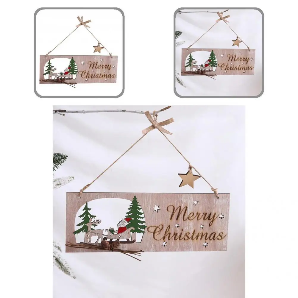

_ Полезный привлекательный Рождественский подвесной дверной ярлык, декоративный деревянный подвесной ярлык, экологичный для вечерние