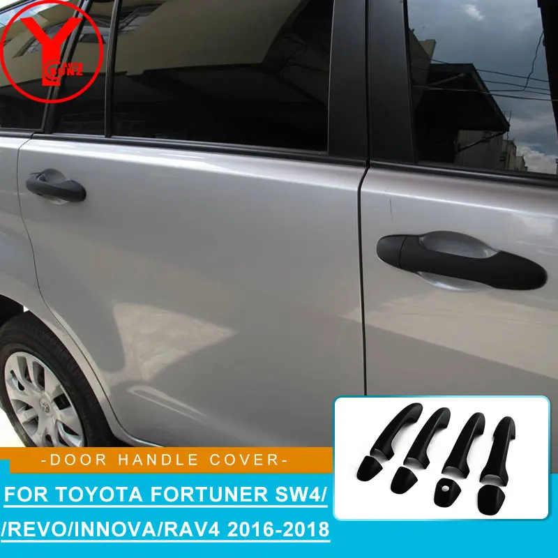 Черная крышка ручки двери для toyota fortuner 2015 2016 2017 2018 автомобильные аксессуары hilux revo