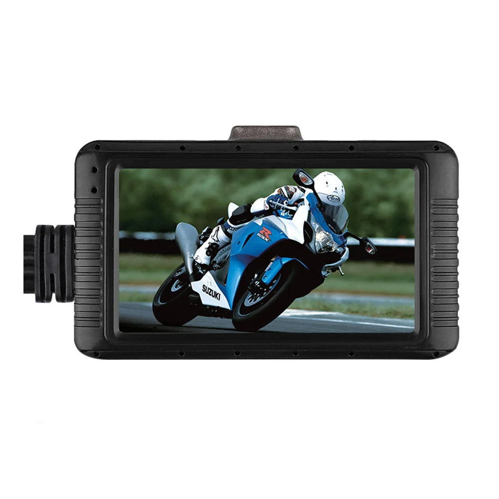3 ''HD мотоцикл двойная камера DVR мотор тире камера ночного видения мотоцикл вождения рекордер три оси стерео Обнаружение столкновений