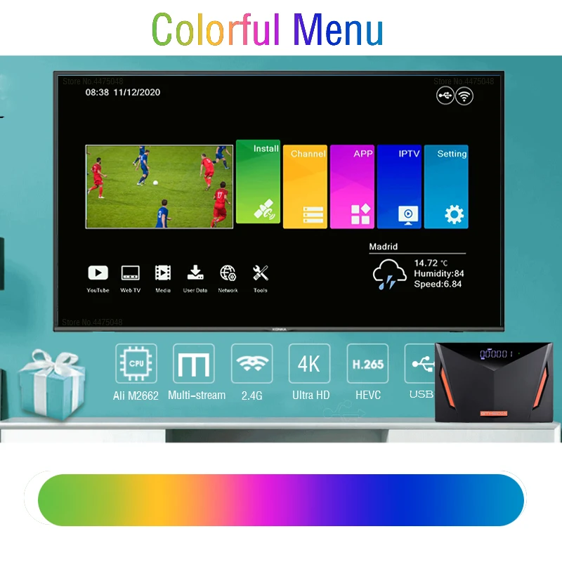 Спутниковый ресивер 4K HD GTMEDIA V8 UHD DVB-S2X/T/T2/ISDB-T/C/C2/ATSC HEVC 10bit TDT CCam TV декодер/тюнер box в