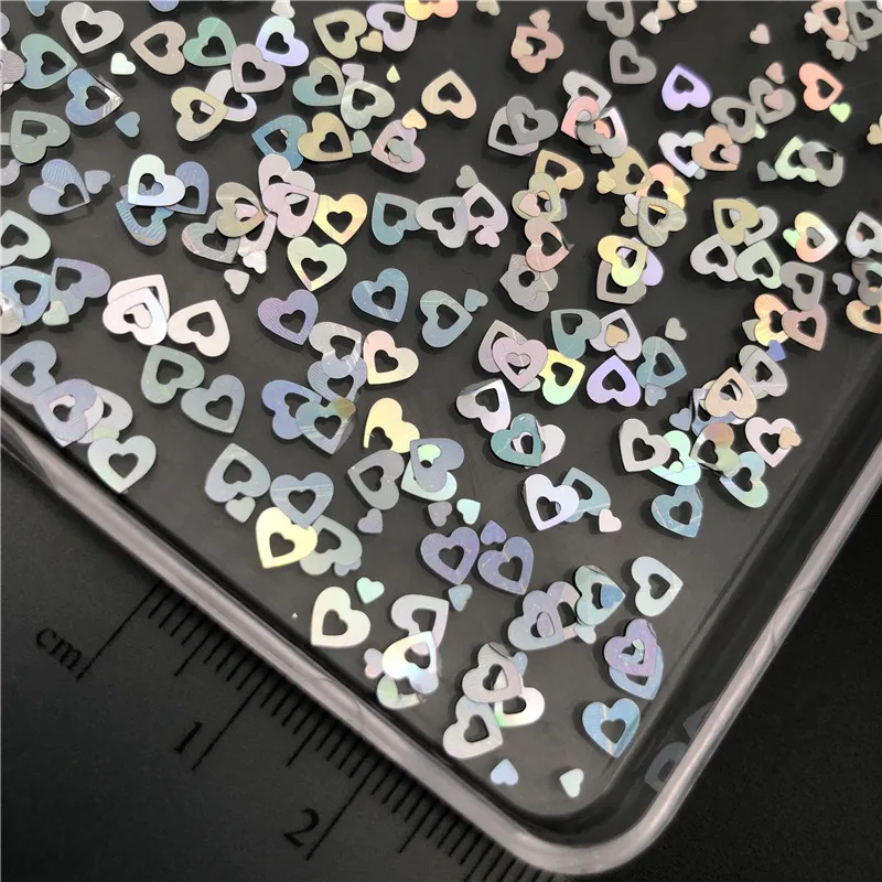 2.5-4.5mm Heart 20 г/упак. Размер лазерные Серебристые ультратонкие ногти блестки для дизайна ногтей украшения боди-арт живопись украшения для ногтей своими руками - Цвет: 2.5-4.5mm Heart