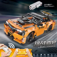 mould king 15006 high tech motorized rc car 545pcs 2 4ghz app control orange challenger racing car building blocks moc bricks