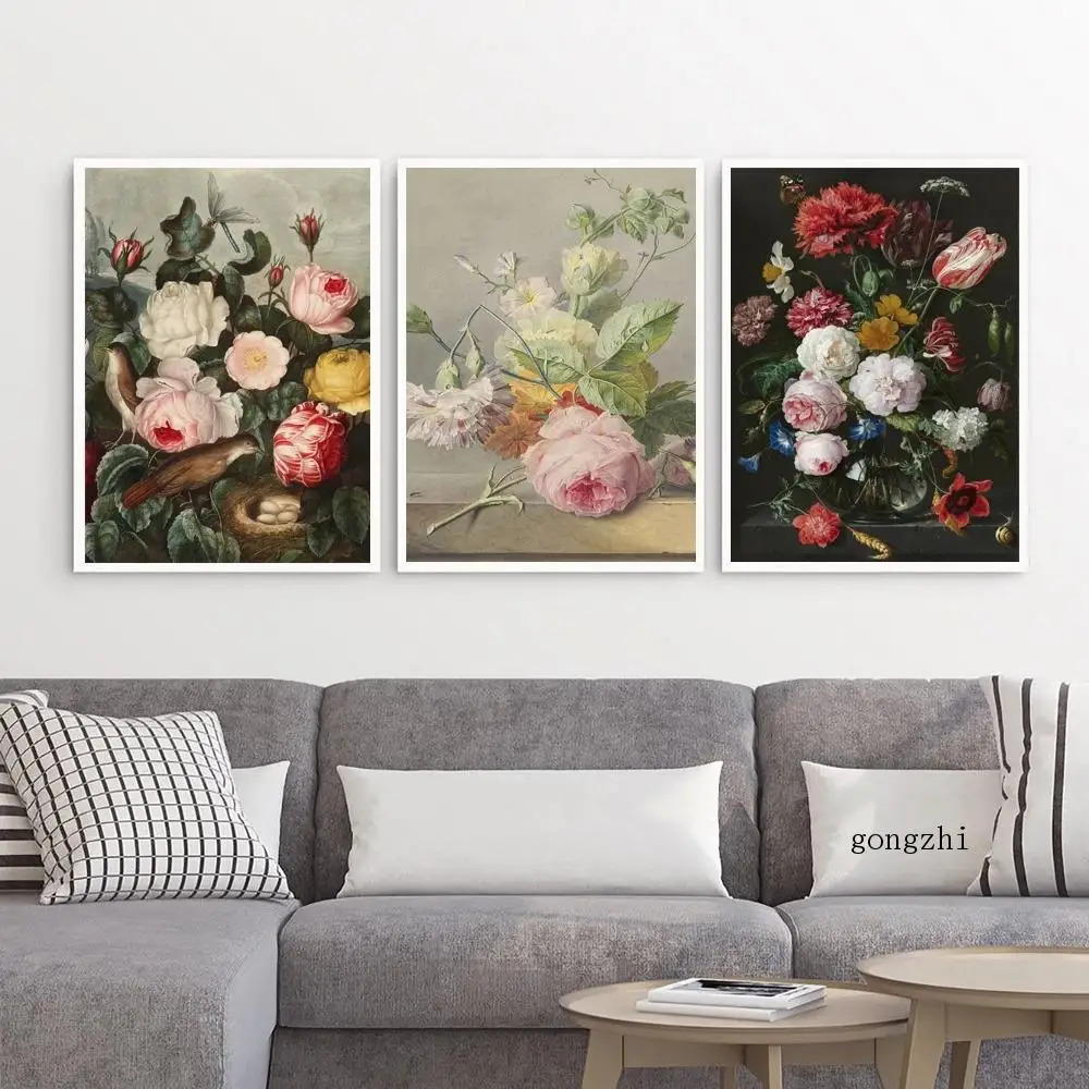 

Винтаж Классический розовый цветок пиона Nordic Плакаты постер на холсте в стиле ретро и принты настенные картины для Гостиная домашний декор