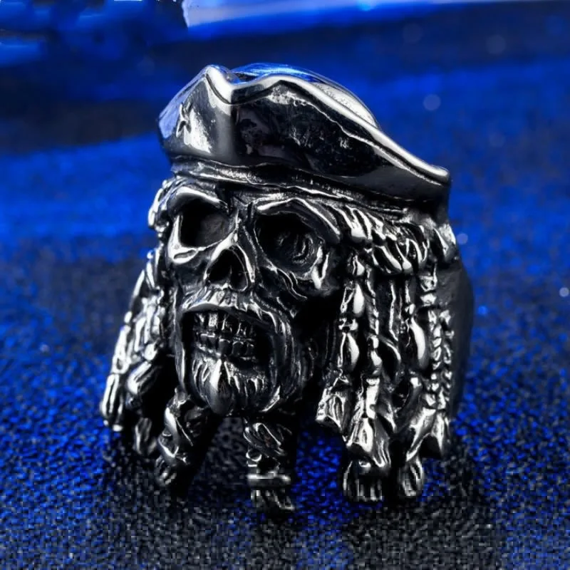 

LISM new exaggerated personality trend pirate captain alloy European and American style men's ring fashion jewelry