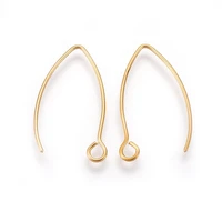 10pcs stainless steel v shaped french earring hooks gold color silver plated ear wire for diy jewelry making accessories