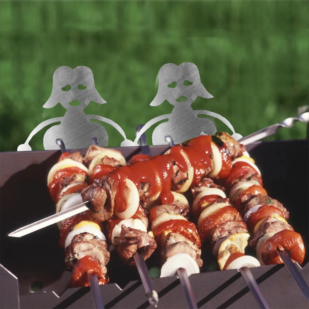 

Hotdog Boy Man And Marshmallow Girl Woman Roaster Cooker Skewer Roaster Cooker Stainless Steel BBQ Grill Outdoor Barbecue Fork