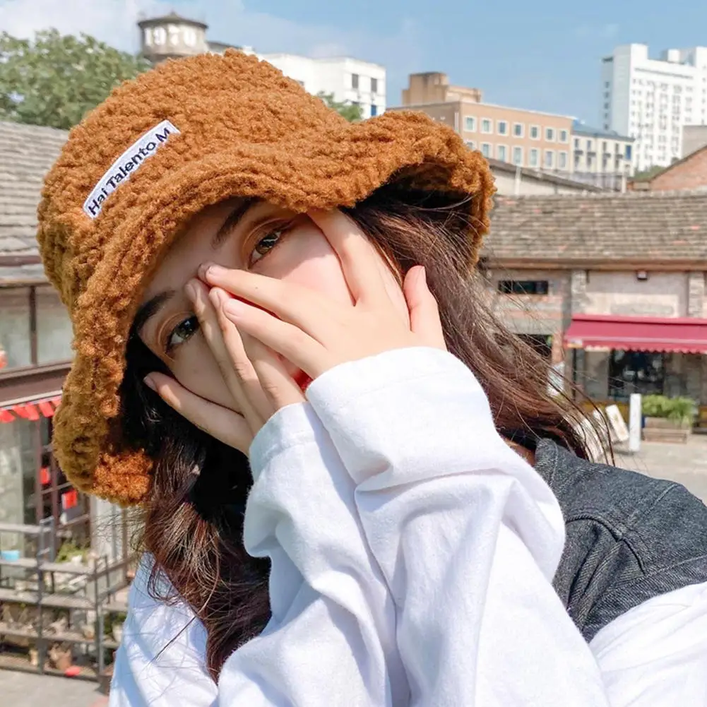 Зимняя шапка ведро из искусственного меха для женщин и девушек модная однотонная