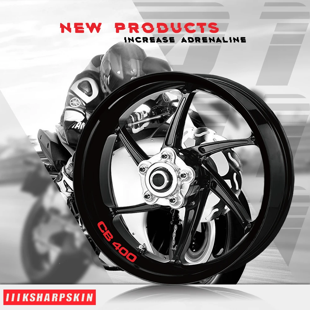 

New wheel logo decals reflective waterproof decorative tire stickers motorcycle accessories stickers for HONDA CB400 cb 400