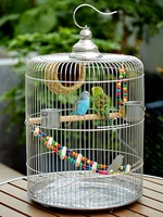 large stainless steel bird cage parrot metal houses outdoor birds cage travel toy jaula pajaro grande bird accessories dl60nl