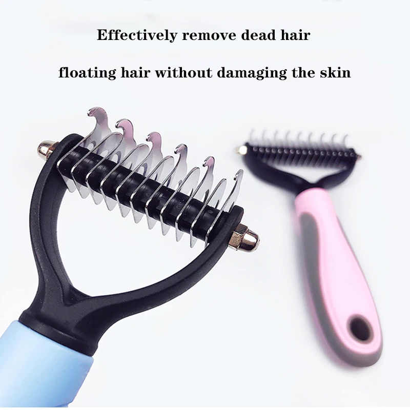 

Pet supplies cats and dogs knot-opening comb, double-sided knot-opening rake hair removal comb, cleaning and grooming tool brush
