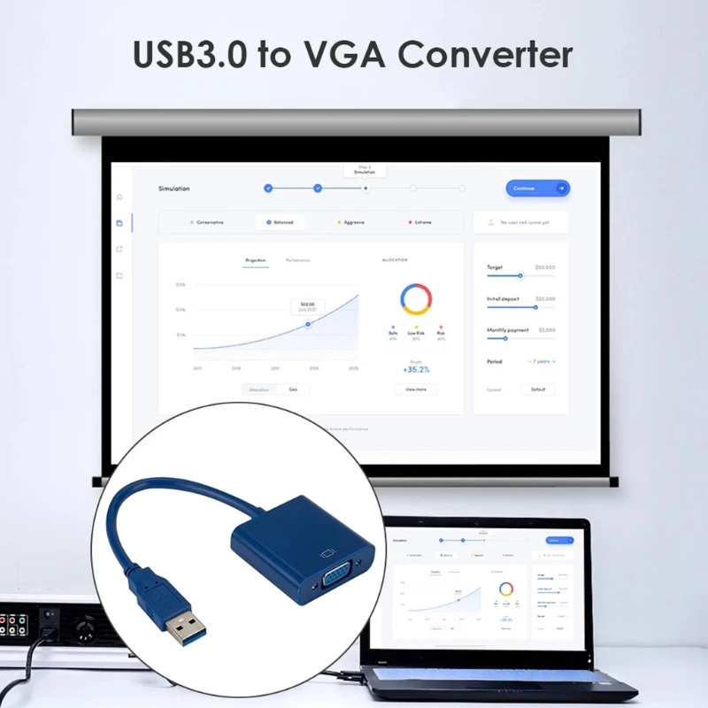 Адаптер USB VGA 1080P мультидисплейный преобразователь видеокарты для Windows 7 8 1 10