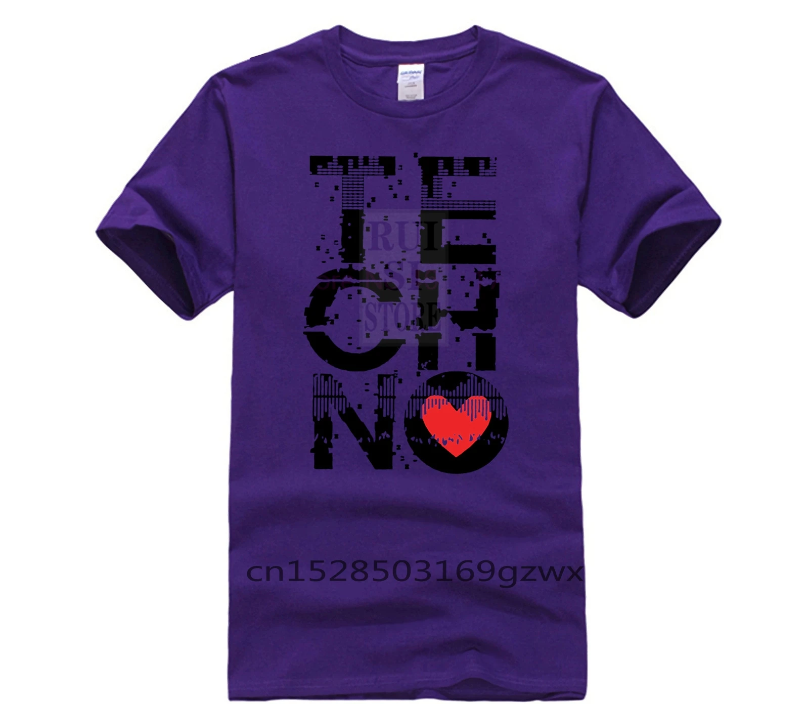 

Men Printing Short Sleeve Tshirt trend Love Techno Men Music Personalized Teenager Round Neck Original Detroit Techno t shirt