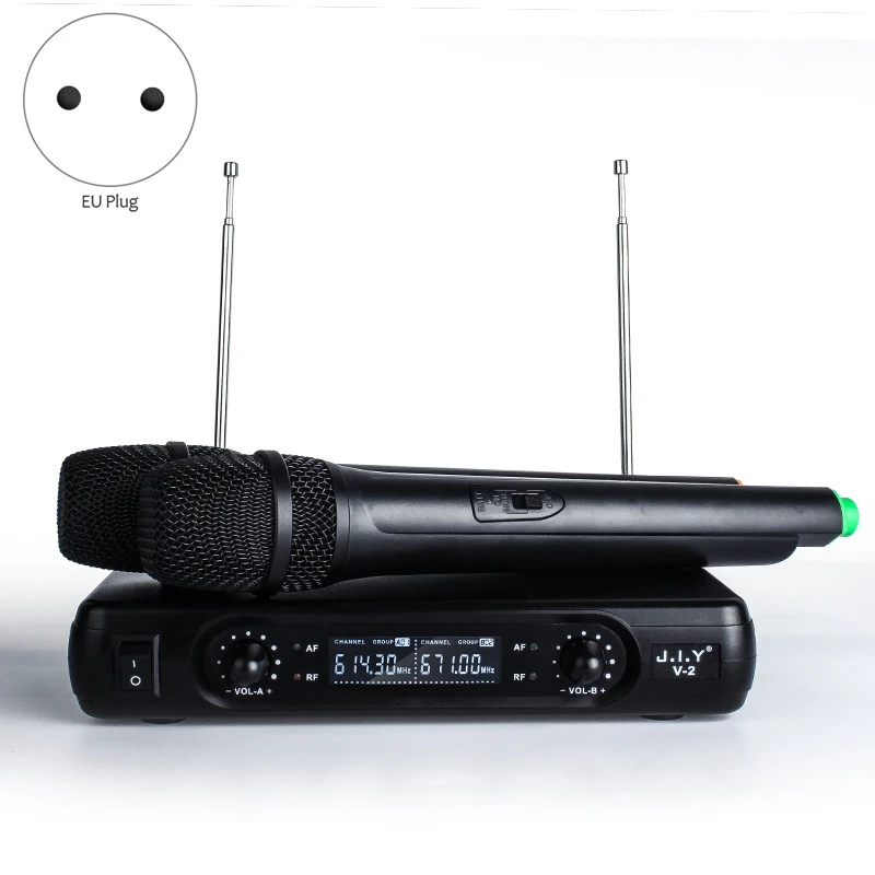 Караоке беспроводной микрофон V2 миксер о радио наборы LCD ручные микрофоны для