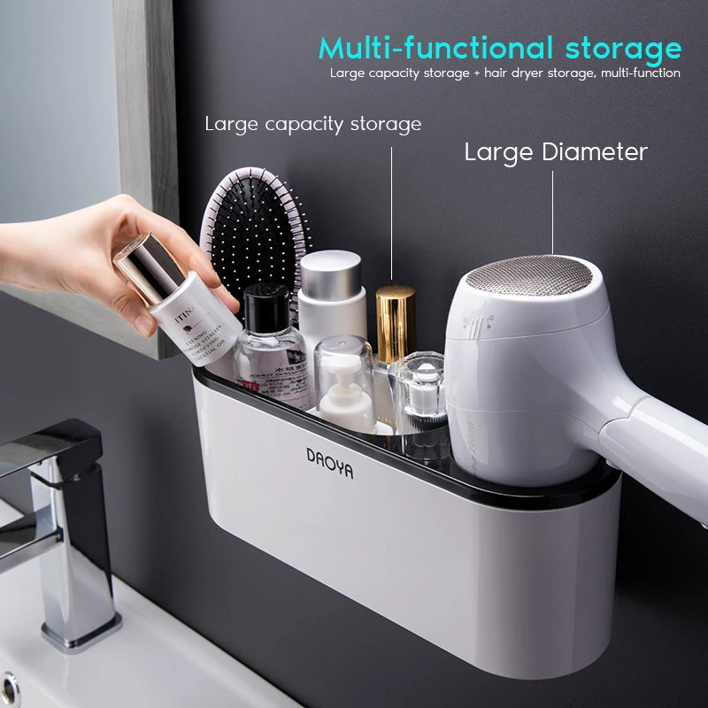 Настенный держатель для фена в ванную комнату полка органайзер ванной хранения